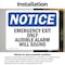 Signmission Exit Sign, Vinyl Decal, 7 in W, 5 in H, Emergency Exit Only Audible Alarm Will Sound OS-2PACK-NS-D-57-L-11815 - alternate 6